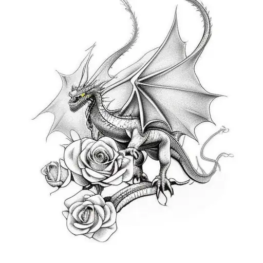 Harry Potter Dragon With Roses