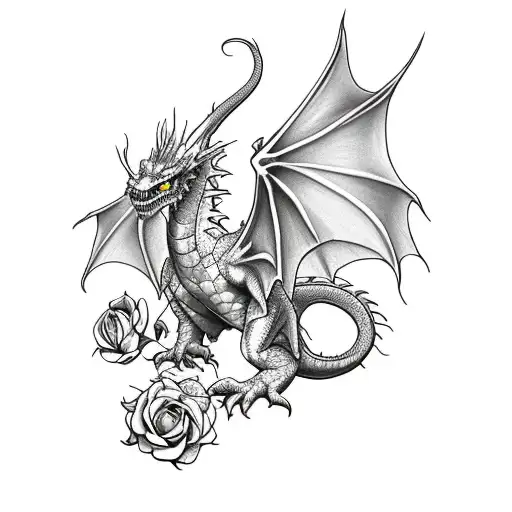 Harry Potter Dragon With Roses