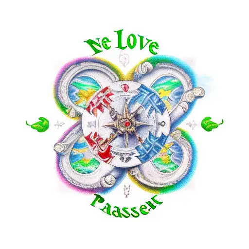 Treasure Map Of Love Passion Romance Pain Hate Tattoo