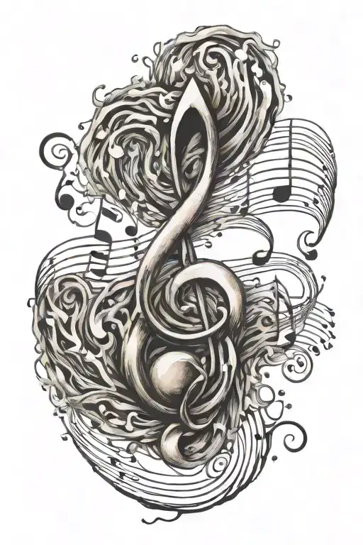Waves Music Note Intertwined