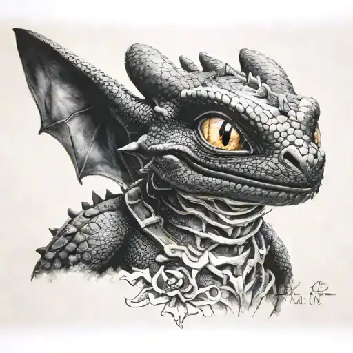 Toothless From How To Train Your Dragon With Skull