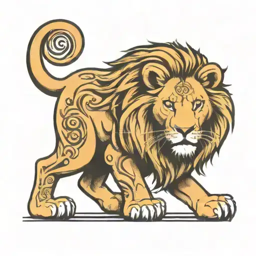 Lion With A Letter Y Its Eye