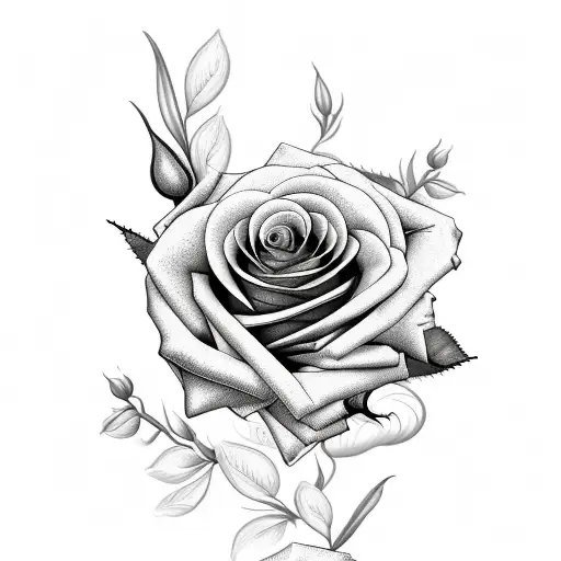 Roses With Scroll