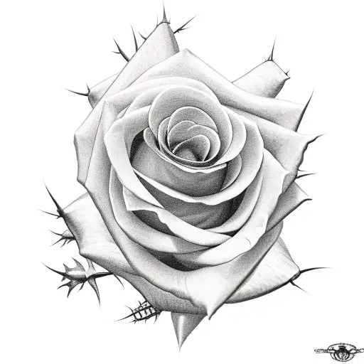 Rose With Thorns Wrapped Around It