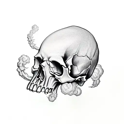 Skull With Smoke Dark