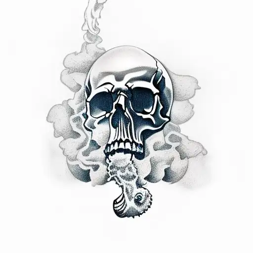 Skull With Smoke Dark