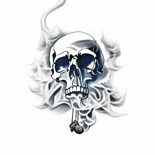 Grim Reaper Skull With Smoke Dark