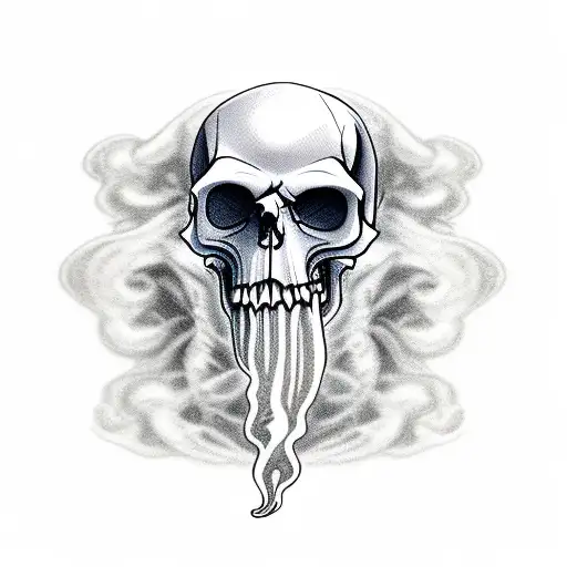 Grim Reaper Skull With Smoke Dark
