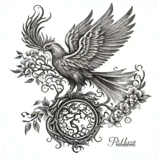 Phoenix With Tree Of Life