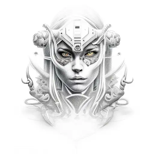 A Realistic Portrait Of A Video Game Character With Intricate Details And Shading