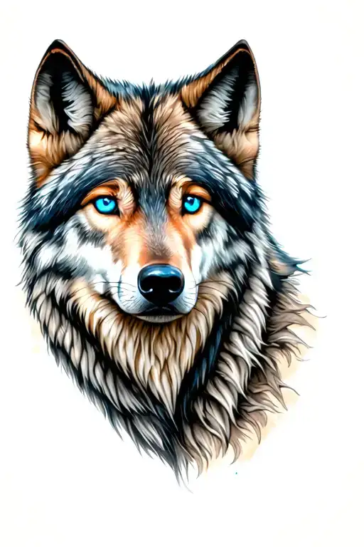 Wolf With Blue Eyes