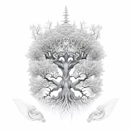 Yggdrasil Tree With Nine Realms