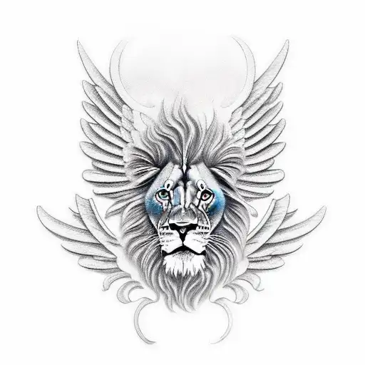 Lion Angel Wings