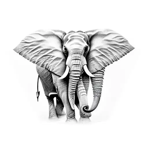 Two Elephant With Flowers