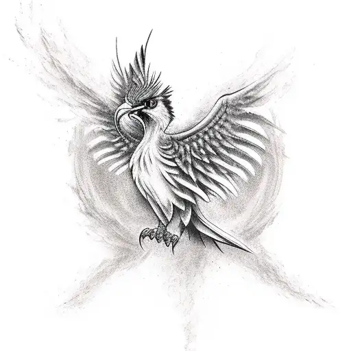 A Manly Phenix Bird Fighting