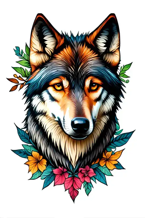Wolf With Pattern