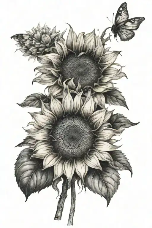 A Sunflower And Daisy Flower
