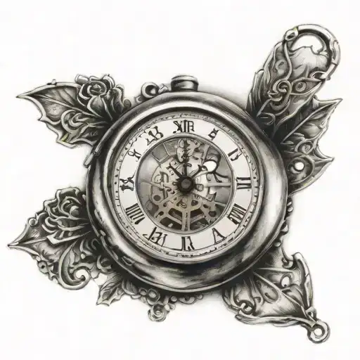 Pocket Watch With Globe Face