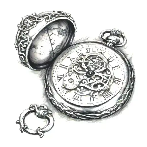 Pocket Watch With Globe Face Morphing