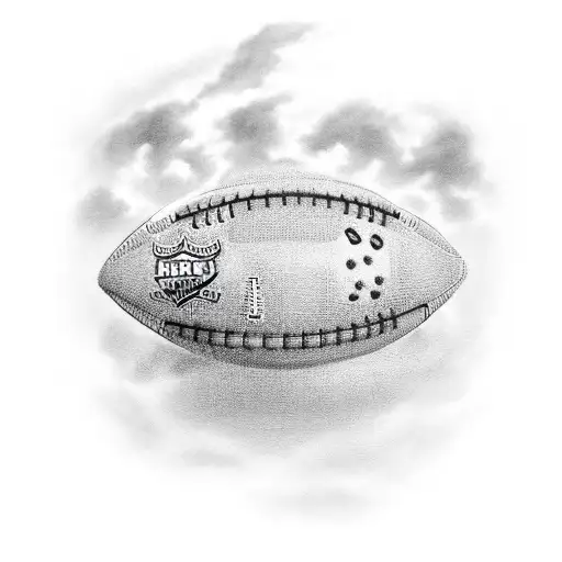 American Football Going Through A Cloud Tattoo