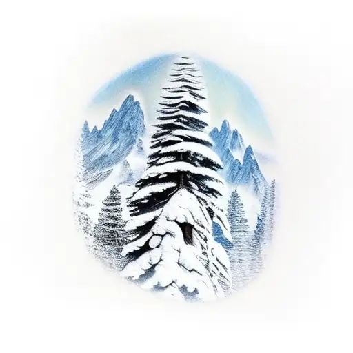 Mountain Scene With Sequoia Trees