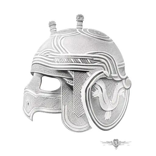 Greek Helmet With A Snake