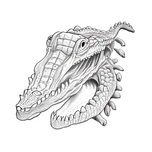 Alligator Skull With Florida Carved Into The Skull