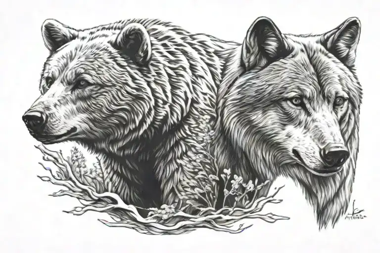 Bear And Wolf