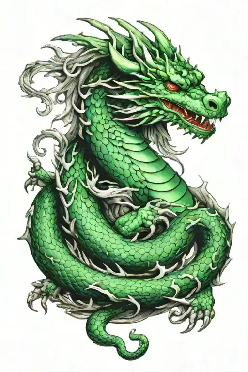 Jade Green Dragon Asleep