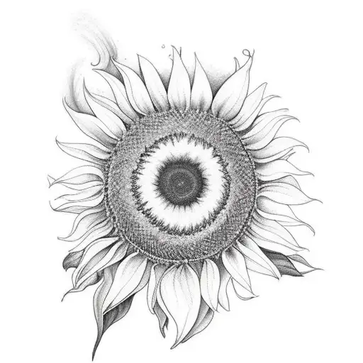 Sunflower With 3 Birds Aquarius