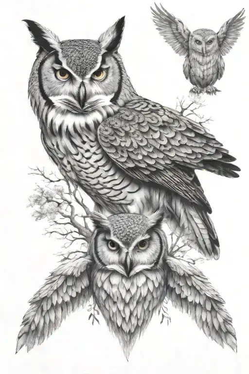 Owl And A Wolf