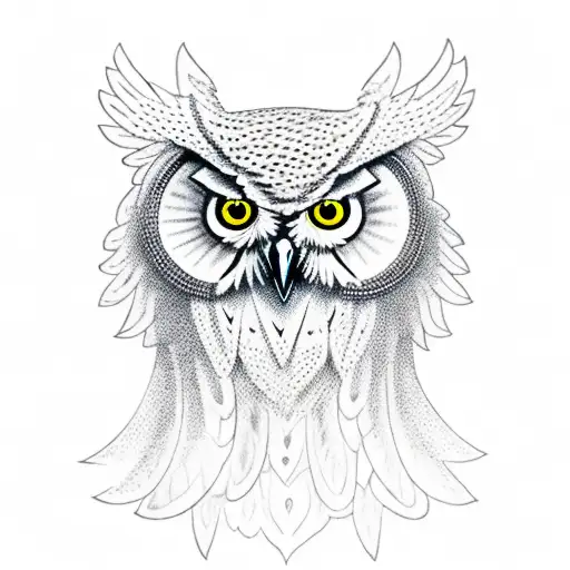 Full Owl With Open Wings