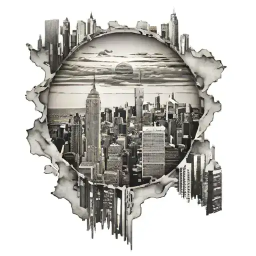 City Skyline In The Background