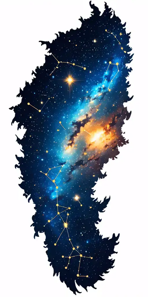 Night Sky Filled With Constellations