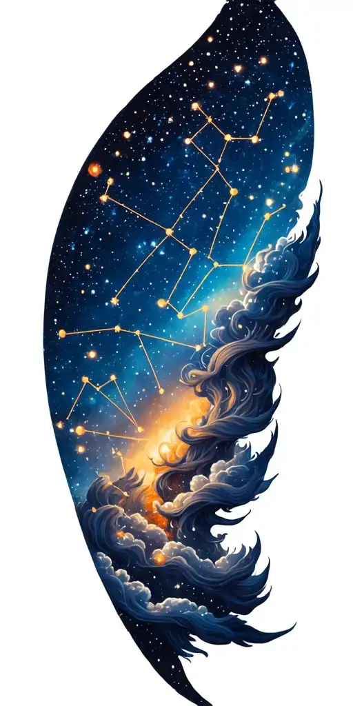 Night Sky Filled With Constellations Forming Within