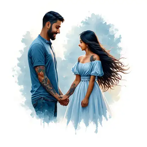 Father And Daughter Holding Hands