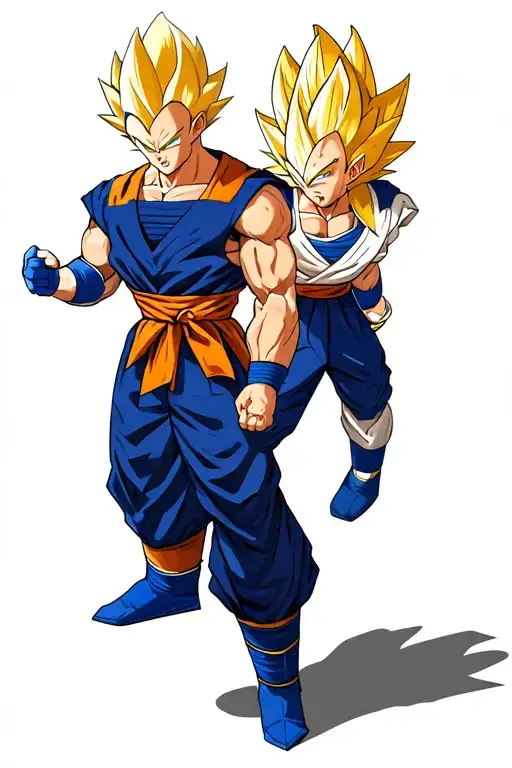 Majin Vegeta And Gochan Ssj2