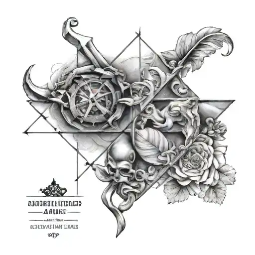 Acquarius And Gemini And Sagittarius And Aries Inner Left Arm In A 2X2 Grid