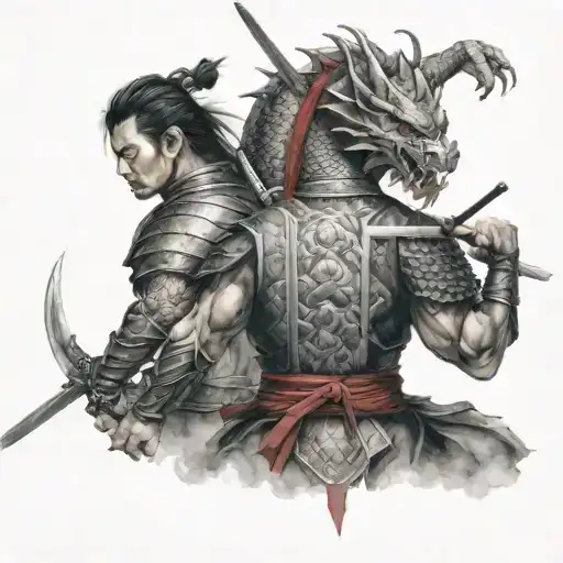 Dragon And Samurai Warrior