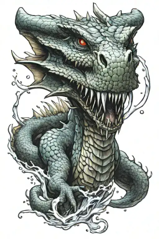 Water Spitting Wyvern Dragon