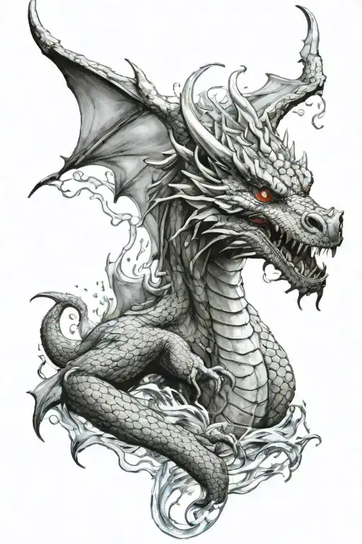 European Dragon Spitting Water