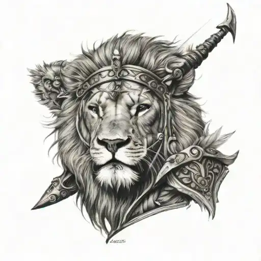 A Lion Face And An Archer