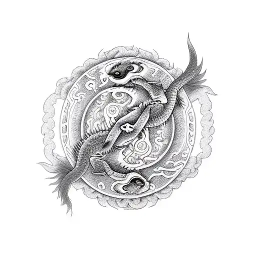 Fire And Water Dragons Yin Yang Atheist