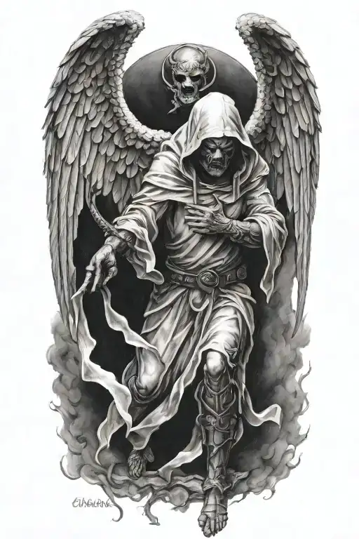 Hooded Angel Killing A Demon