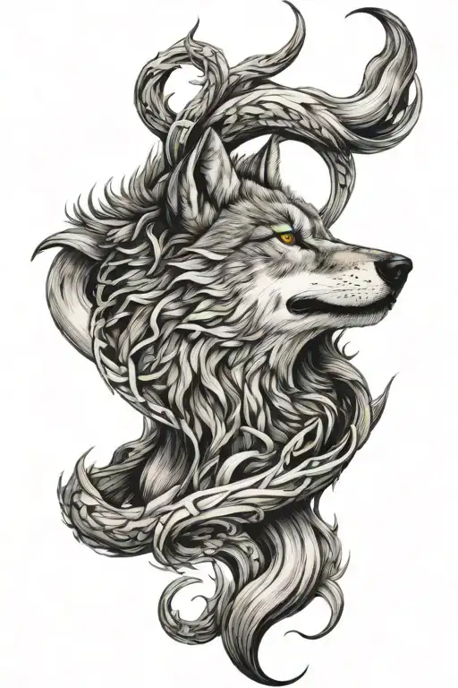 Ouroboros Wolf Head