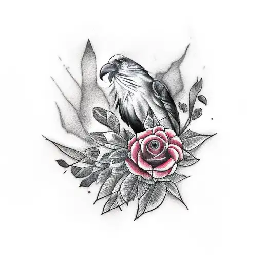Nordic Raven With Roses