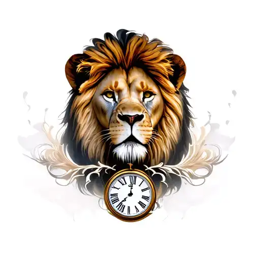 Lion With Clock Surrounded