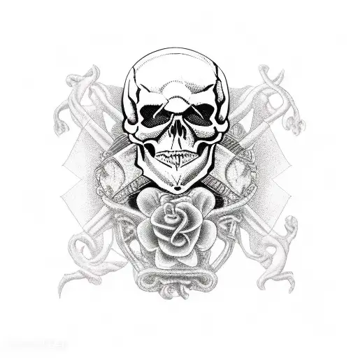 Skull With Plague Mask