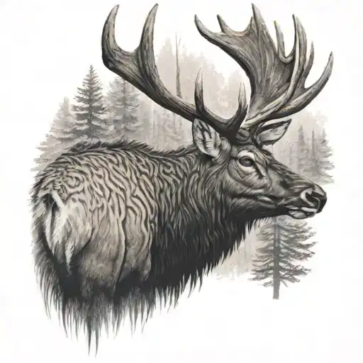 Bull Elk Standing