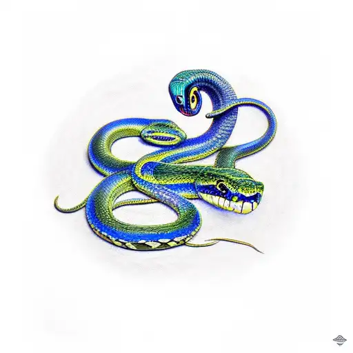 Snake With Blue And Navy Streaks